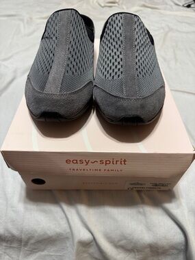Easy Spirit Slip-On Walking Sneakers in Charcoal Gray